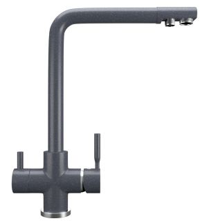 Смеситель для кухни Ulgran Classic U-016-343 с дополнительным краном для питьевой воды антрацит